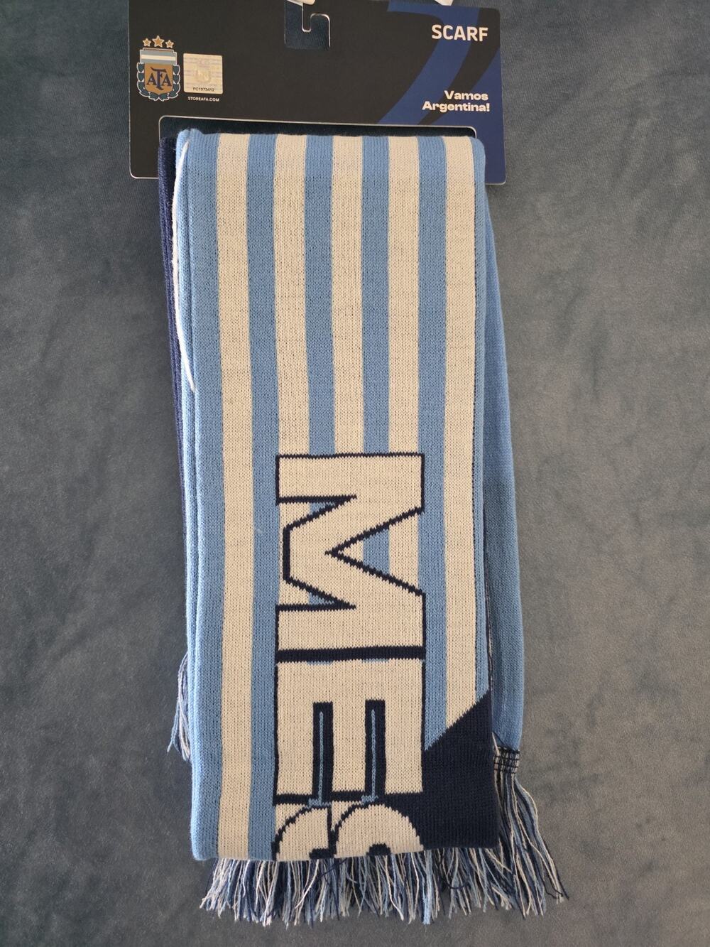 Argentina Soccer Scarf Messi #10 Official AFA Icon Sports Blue White Knit NEW